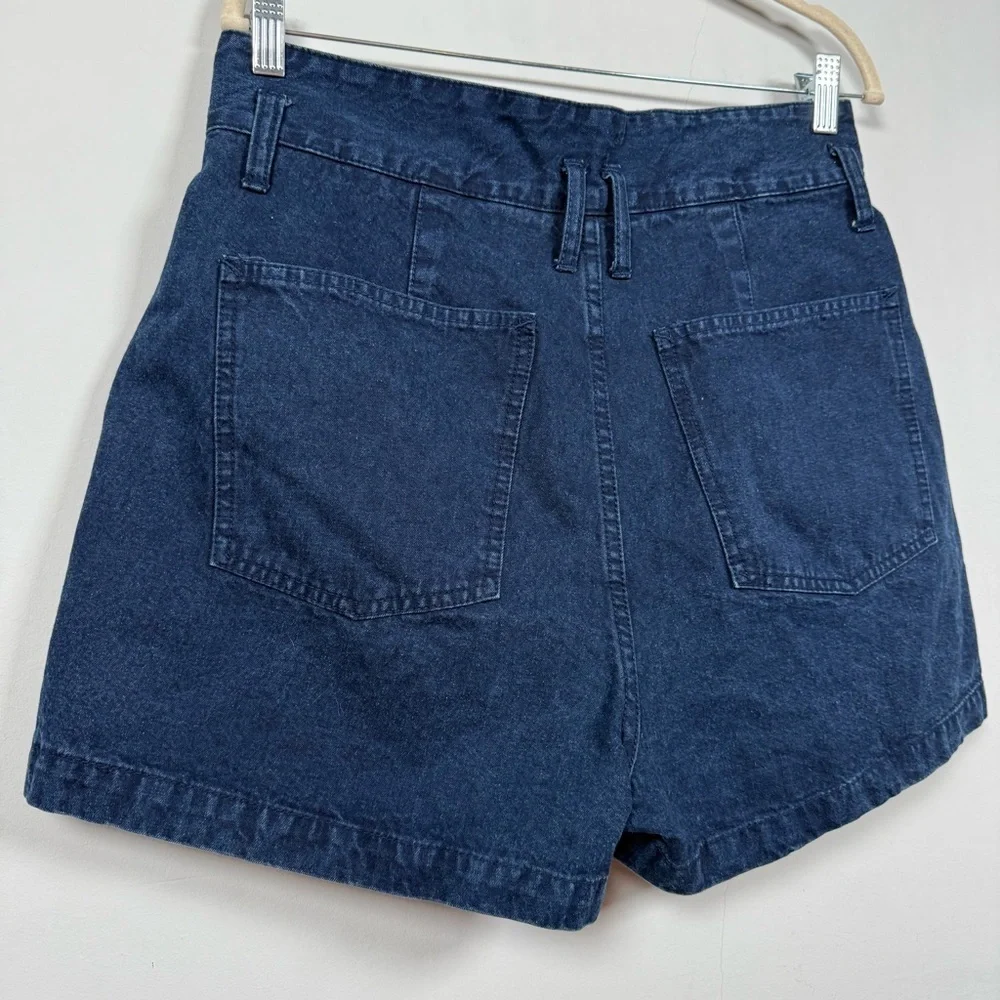 Vintage High Waist 100% Cotton Pleated Denim Women's Shorts, Size 13
